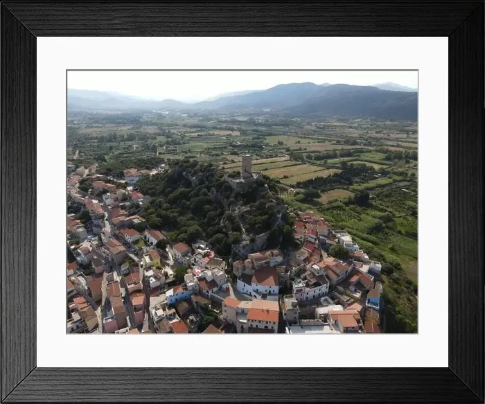 Framed Print : Aerial view of Posada, Province of Nuoro, Italy Framed Print : Aerial view of Posada, Province of Nuoro, Italy