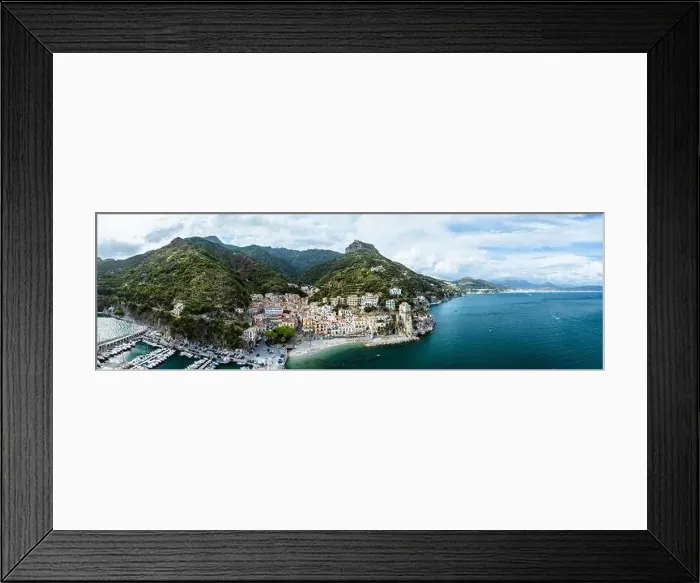 Framed Print : Panorama of Cetara from a drone, Amalfi Coast, Salerno, Campania, Italy Framed Print : Panorama of Cetara from a drone, Amalfi Coast, Salerno, Campania, Italy