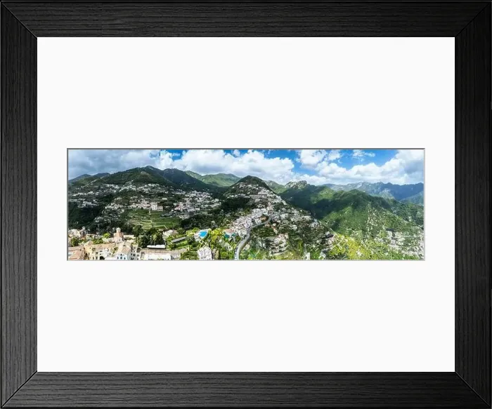 Framed Print : Panorama of Ravello from a drone, Amalfi Coast, Tyrrhenian Sea, Salerno, Campania, Italy Framed Print : Panorama of Ravello from a drone, Amalfi Coast, Tyrrhenian Sea, Salerno, Campania, Italy