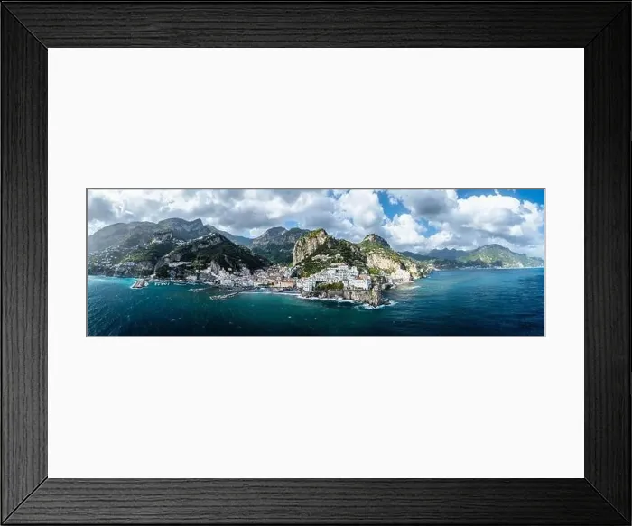 Framed Print : Panorama of Amalfi from a drone, Salerno, Campania, Italy Framed Print : Panorama of Amalfi from a drone, Salerno, Campania, Italy