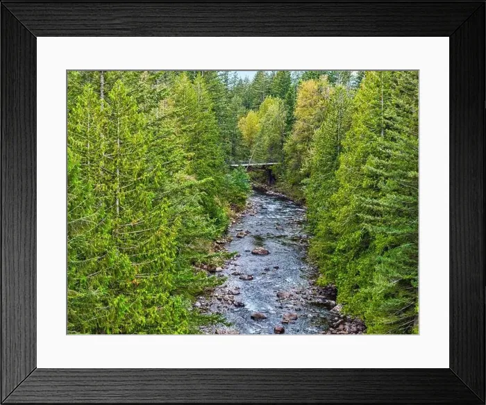 Framed Print : A view of the Snoqualmie River from a drone in North Bend, Washington Framed Print : A view of the Snoqualmie River from a drone in North Bend, Washington