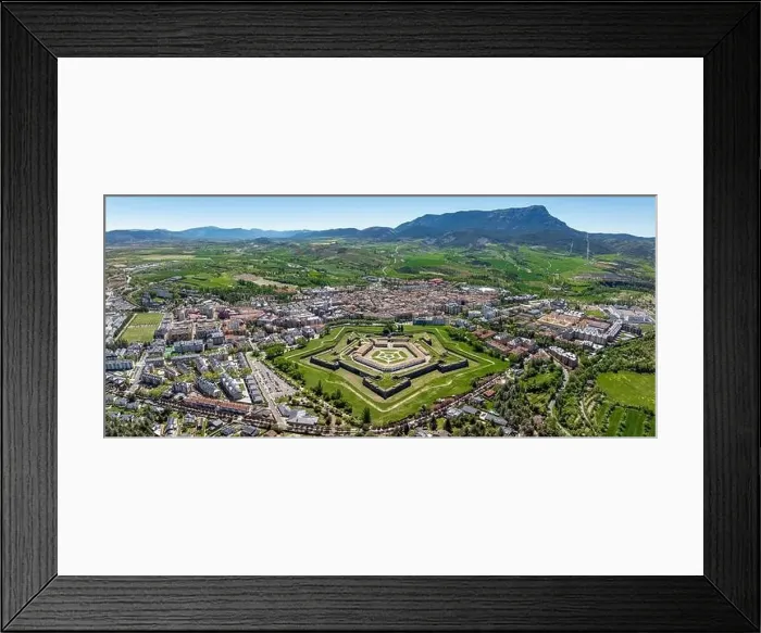 Framed Print : Panoramic aerial view of Jaca in Huesca, with the citadel in the foreground Spain Framed Print : Panoramic aerial view of Jaca in Huesca, with the citadel in the foreground Spain