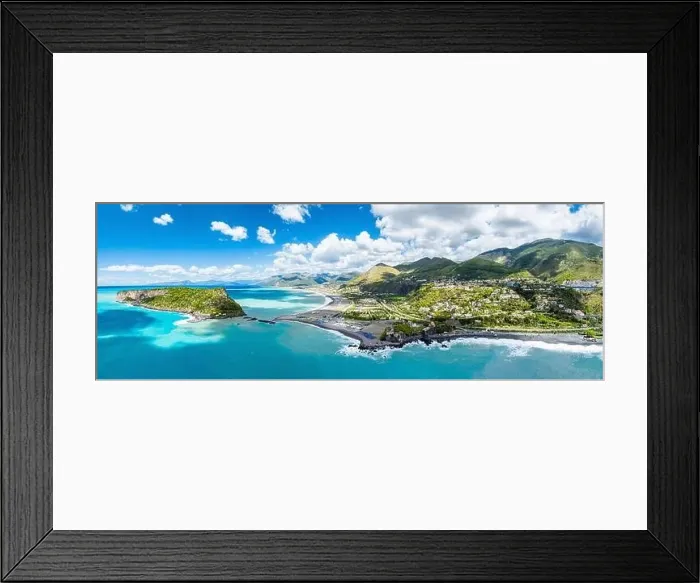 Framed Print : Panorama of Praia a Mare from a drone, Tyrrhenian Sea, Cosenza, Calabria, Italy, Europe Framed Print : Panorama of Praia a Mare from a drone, Tyrrhenian Sea, Cosenza, Calabria, Italy, Europe