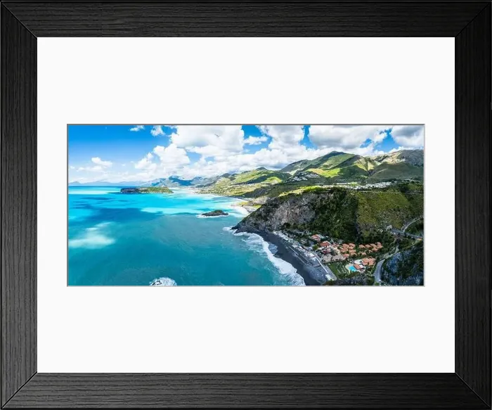 Framed Print : Panorama of Crawford Beach Marinella from a drone, San Nicola Arcella, Cosenza, Calabria, Italy Framed Print : Panorama of Crawford Beach Marinella from a drone, San Nicola Arcella, Cosenza, Calabria, Italy
