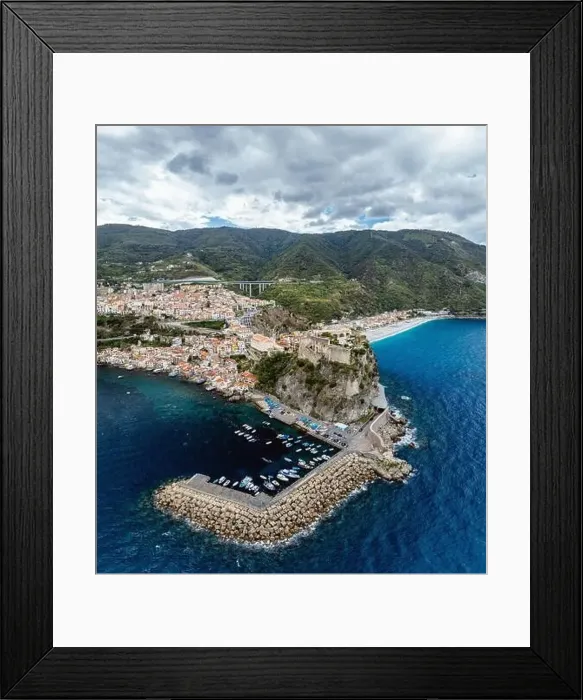Framed Print : Scilla from a drone, Calabria, Italy, Europe Framed Print : Scilla from a drone, Calabria, Italy, Europe