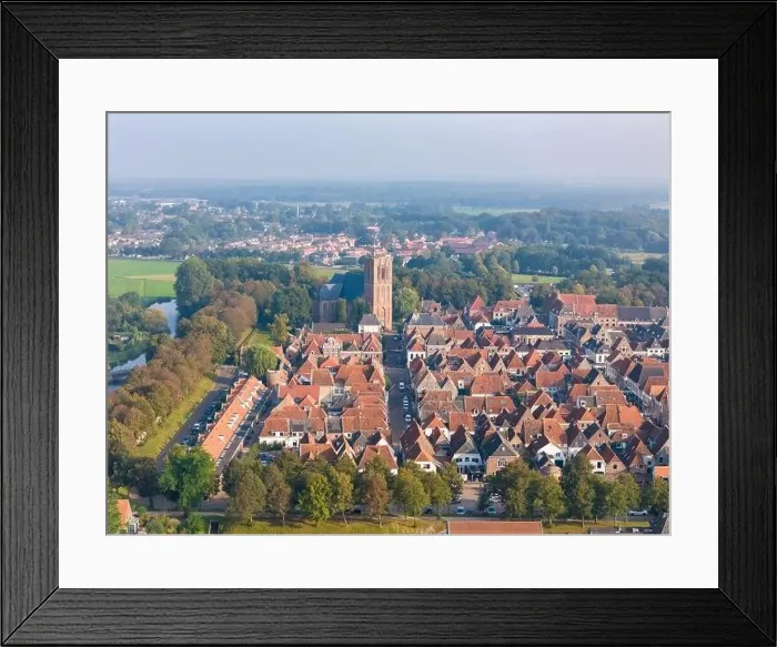 Framed Print : Aerial drone photo of the small city named Elburg. Elburg is a fortified town with a lot of history in the Netherlands Framed Print : Aerial drone photo of the small city named Elburg. Elburg is a fortified town with a lot of history in the Netherlands