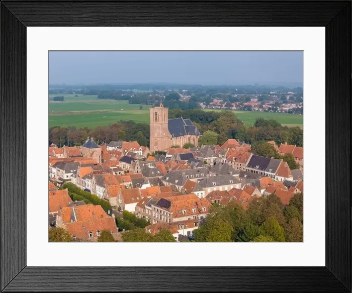 Framed Print : Aerial drone photo of the small city named Elburg. Elburg is a fortified town with a lot of history in the Netherlands Framed Print : Aerial drone photo of the small city named Elburg. Elburg is a fortified town with a lot of history in the Netherlands
