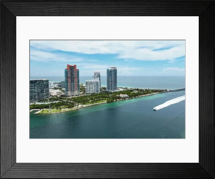 Framed Print : Drone aerial view of Miami Beach, Florida Framed Print : Drone aerial view of Miami Beach, Florida