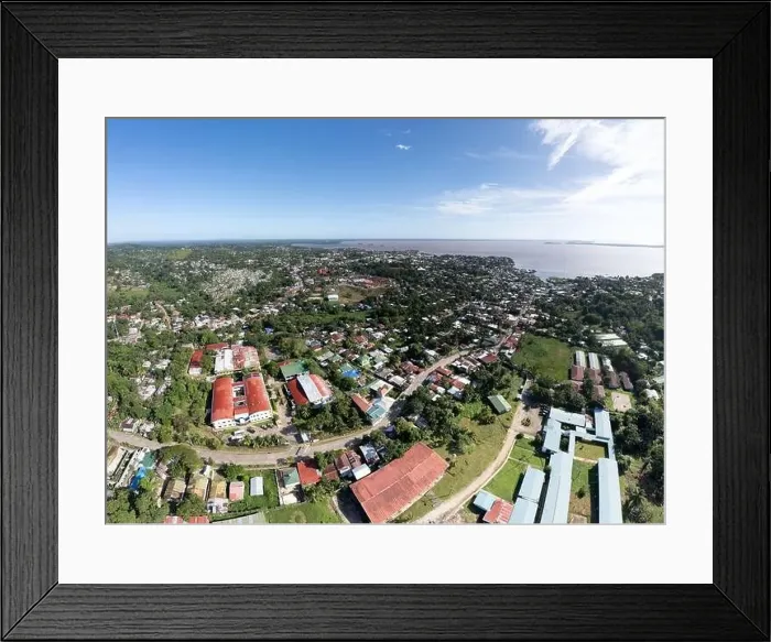 Framed Print : Bluefields city in Caribbean coast of Nicaragua aerial drone view Framed Print : Bluefields city in Caribbean coast of Nicaragua aerial drone view