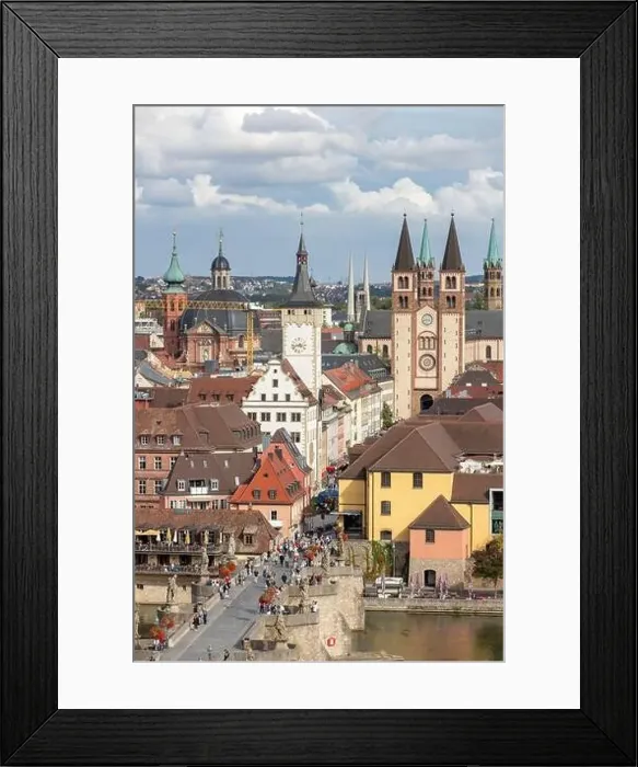 Framed Print : Aerial drone photo of the Bavarian city named Würzburg Framed Print : Aerial drone photo of the Bavarian city named Würzburg