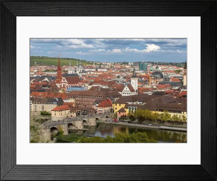 Framed Print : Aerial drone photo of the Bavarian city named Würzburg Framed Print : Aerial drone photo of the Bavarian city named Würzburg