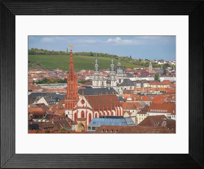 Framed Print : Aerial drone photo of the Bavarian city named Würzburg Framed Print : Aerial drone photo of the Bavarian city named Würzburg