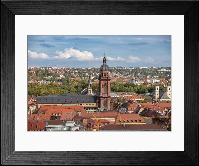 Framed Print : Aerial drone photo of the Bavarian city named Würzburg Framed Print : Aerial drone photo of the Bavarian city named Würzburg