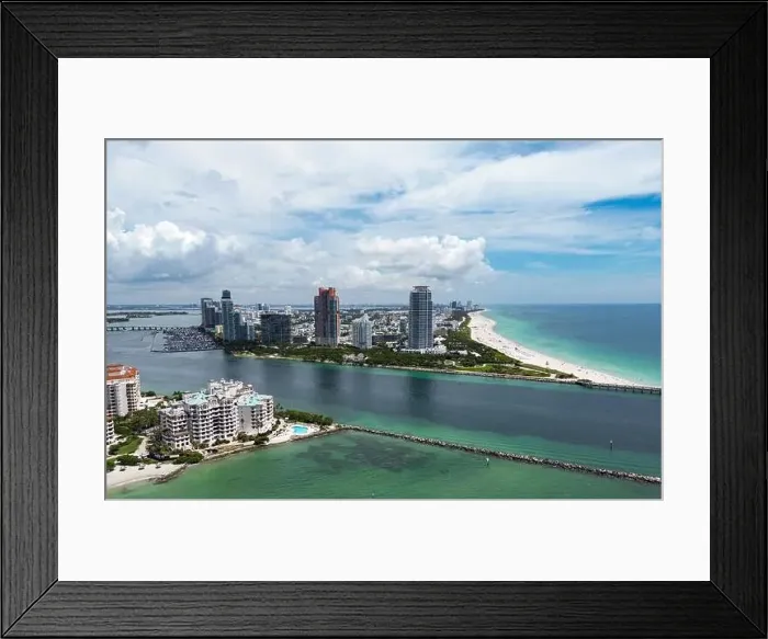 Framed Print : Miami cityscapes. Skyline of Miami Beach from top Framed Print : Miami cityscapes. Skyline of Miami Beach from top