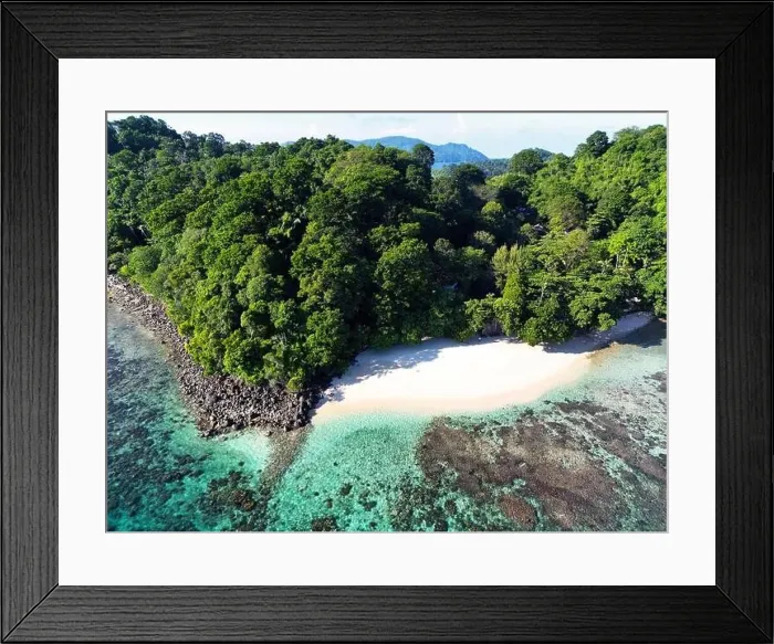 Framed Print : Indonesia Bangka - Drone view Bangka Island coral reef Framed Print : Indonesia Bangka - Drone view Bangka Island coral reef