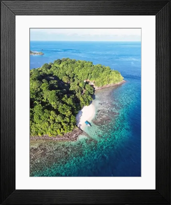 Framed Print : Indonesia Bangka - Drone view Bangka Island coral reef Framed Print : Indonesia Bangka - Drone view Bangka Island coral reef