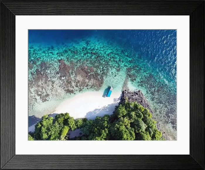 Framed Print : Indonesia Bangka - Drone view Bangka Island coral reef Framed Print : Indonesia Bangka - Drone view Bangka Island coral reef