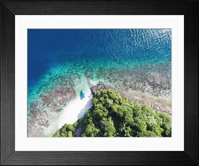 Framed Print : Indonesia Bangka - Drone view Bangka Island coral reef Framed Print : Indonesia Bangka - Drone view Bangka Island coral reef