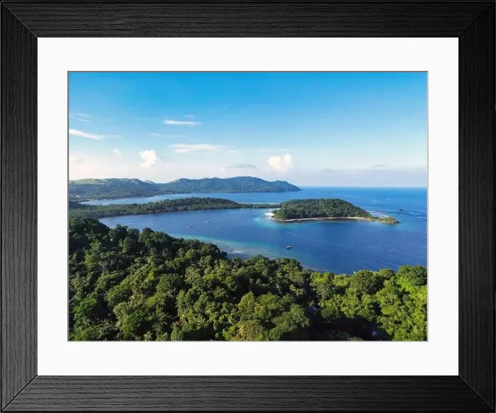 Framed Print : Indonesia Bangka - Drone view Bangka Island coral reef Framed Print : Indonesia Bangka - Drone view Bangka Island coral reef