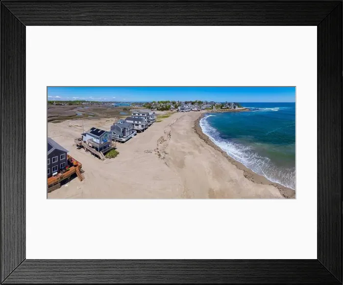 Framed Print : Peggotty Beach and historic waterfront houses aerial view in town of Scituate, Massachusetts MA, USA Framed Print : Peggotty Beach and historic waterfront houses aerial view in town of Scituate, Massachusetts MA, USA