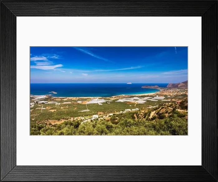 Framed Print : Shot of beautiful turquoise beach Falasarna (Falassarna) in Crete Framed Print : Shot of beautiful turquoise beach Falasarna (Falassarna) in Crete