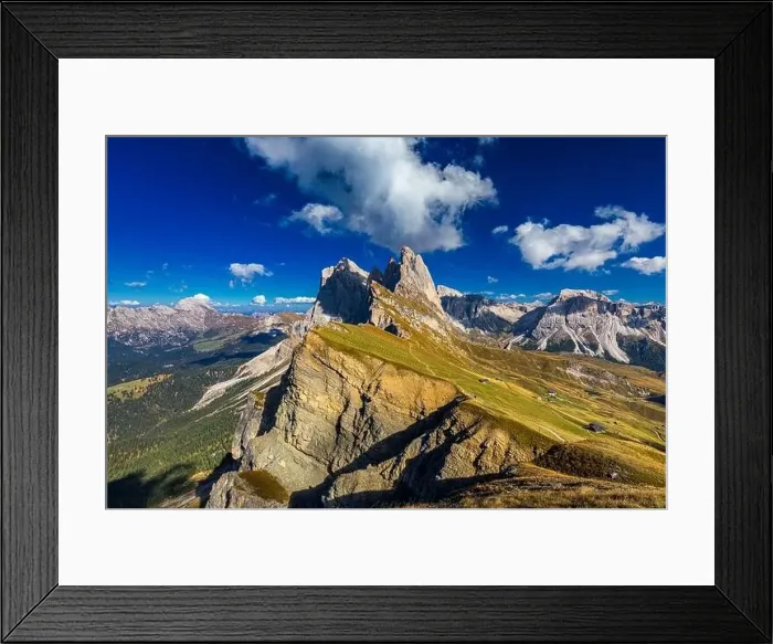 Framed Print : View on Seceda peak. Trentino Alto Adige Framed Print : View on Seceda peak. Trentino Alto Adige