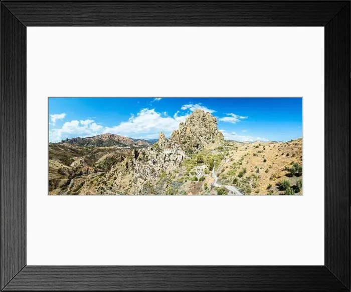 Framed Print : Ghost Town from a drone, Pentedattilo Village, Calabria, Italy, Europe Framed Print : Ghost Town from a drone, Pentedattilo Village, Calabria, Italy, Europe