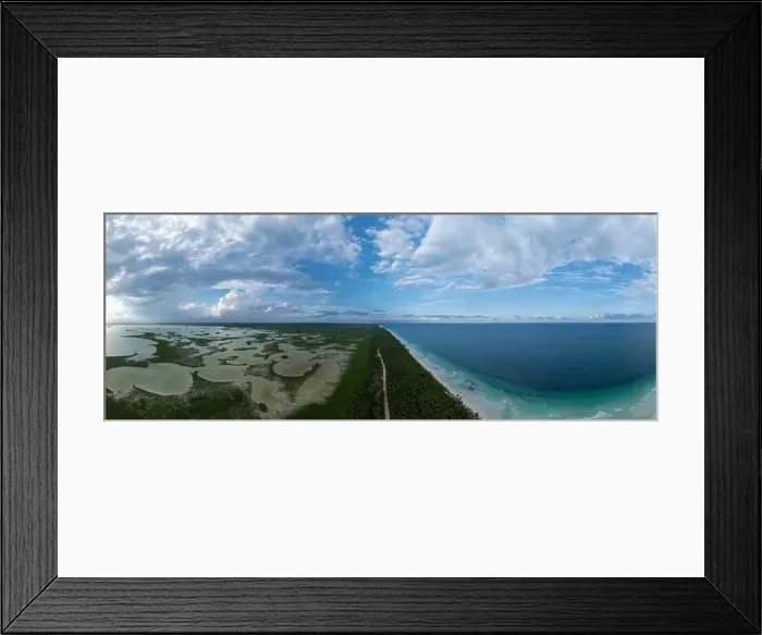 Framed Print : Aerial shot of Boca Paila, Tulum, Mexico