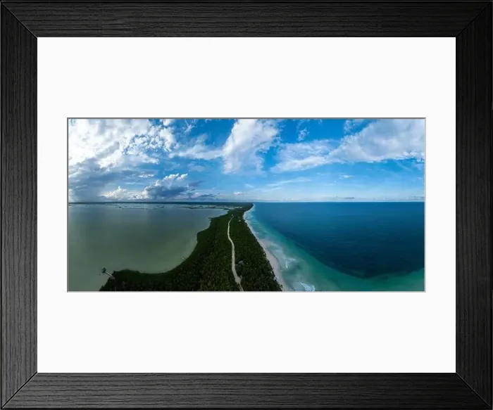 Framed Print : Aerial shot of Boca Paila, Tulum, Mexico Framed Print : Aerial shot of Boca Paila, Tulum, Mexico