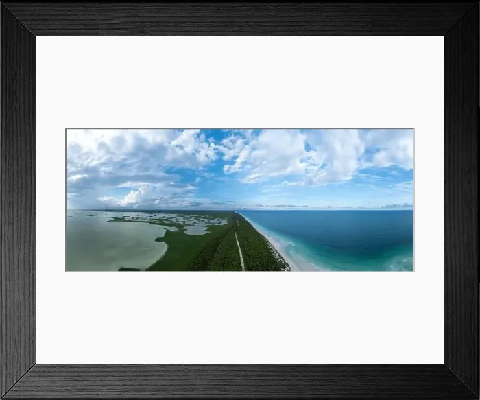 Framed Print : Aerial shot of Boca Paila, Tulum, Mexico