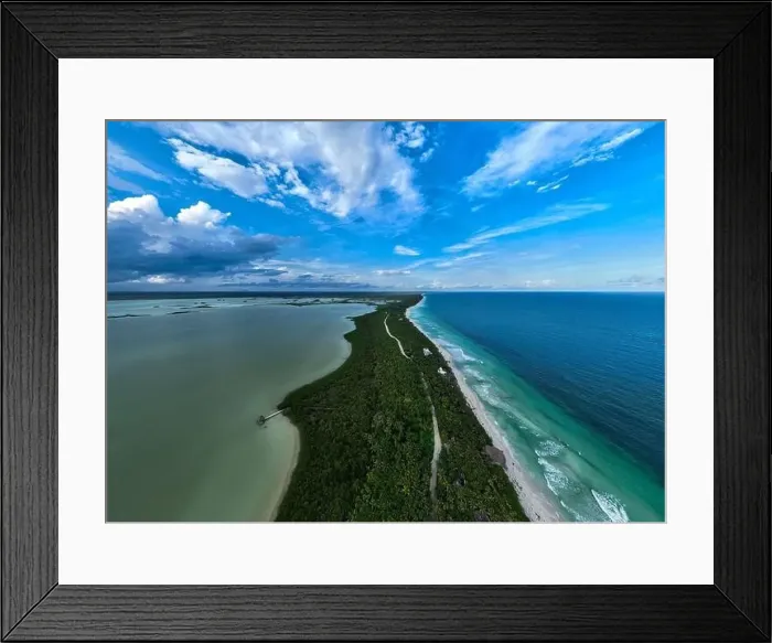Framed Print : Aerial shot of Boca Paila, Tulum, Mexico Framed Print : Aerial shot of Boca Paila, Tulum, Mexico