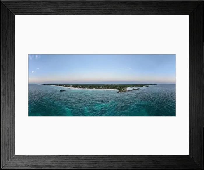 Framed Print : Aerial view of the sunrise of Tulum in Yucatan, Mexico at dawn Framed Print : Aerial view of the sunrise of Tulum in Yucatan, Mexico at dawn