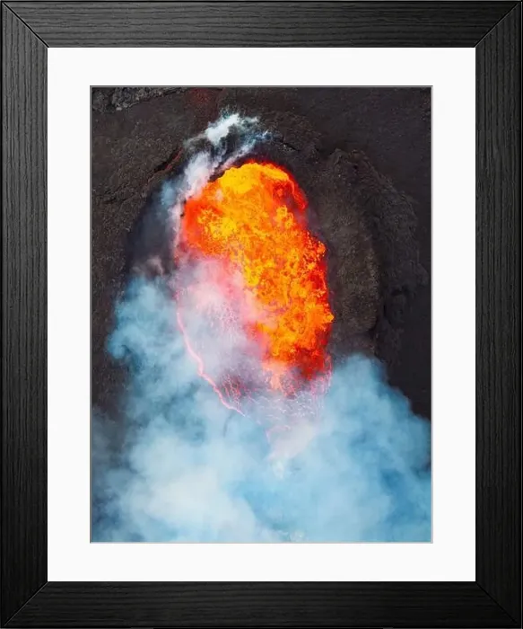 Framed Print : Vertical aerial shot taken by drone of the volcano Sundhnukasgigar Framed Print : Vertical aerial shot taken by drone of the volcano Sundhnukasgigar