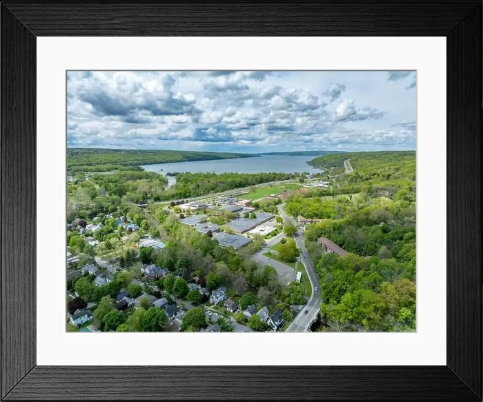 Framed Print : Afternoon aerial image of the area surrounding the City of Ithaca, NY, USA 05 / 11 / 2024 Framed Print : Afternoon aerial image of the area surrounding the City of Ithaca, NY, USA 05 / 11 / 2024