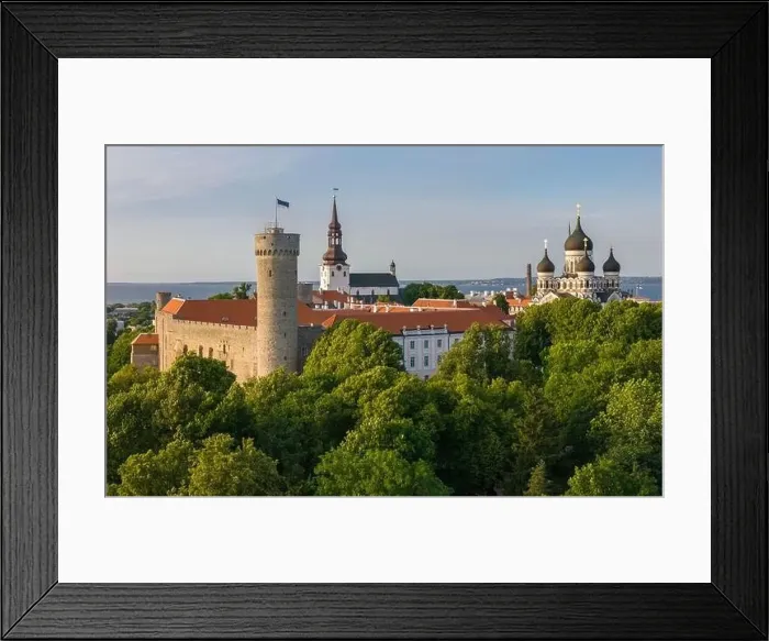 Framed Print : Aerial drone view over the Toompea hill in Tallinn old town, Estonia Framed Print : Aerial drone view over the Toompea hill in Tallinn old town, Estonia