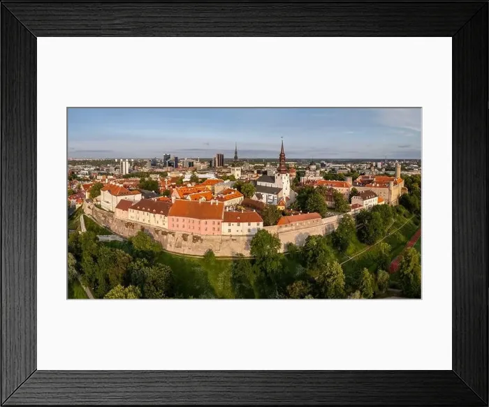 Framed Print : Aerial drone view over the Toompea hill in Tallinn old town, Estonia Framed Print : Aerial drone view over the Toompea hill in Tallinn old town, Estonia