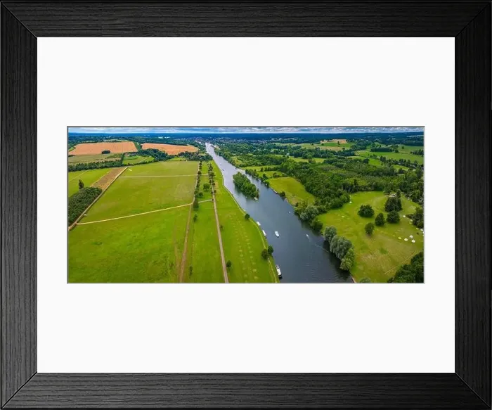 Framed Print : Aerial view of Hambleden Lock near Mill End on the river Thames, UK Framed Print : Aerial view of Hambleden Lock near Mill End on the river Thames, UK