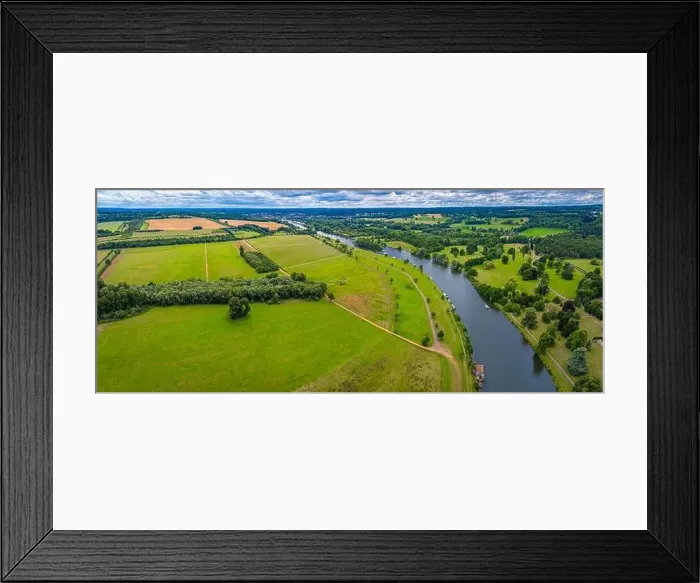 Framed Print : Aerial view of Hambleden Lock near Mill End on the river Thames, UK Framed Print : Aerial view of Hambleden Lock near Mill End on the river Thames, UK