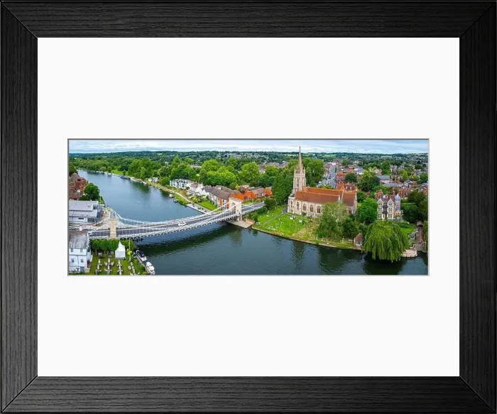 Framed Print : Aerial view of Marlow, a town and civil parish within the Unitary Authority of Buckinghamshire, England, UK Framed Print : Aerial view of Marlow, a town and civil parish within the Unitary Authority of Buckinghamshire, England, UK
