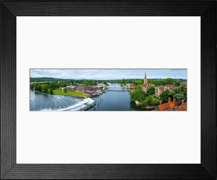 Framed Print : Aerial view of Marlow, a town and civil parish within the Unitary Authority of Buckinghamshire, England, UK Framed Print : Aerial view of Marlow, a town and civil parish within the Unitary Authority of Buckinghamshire, England, UK