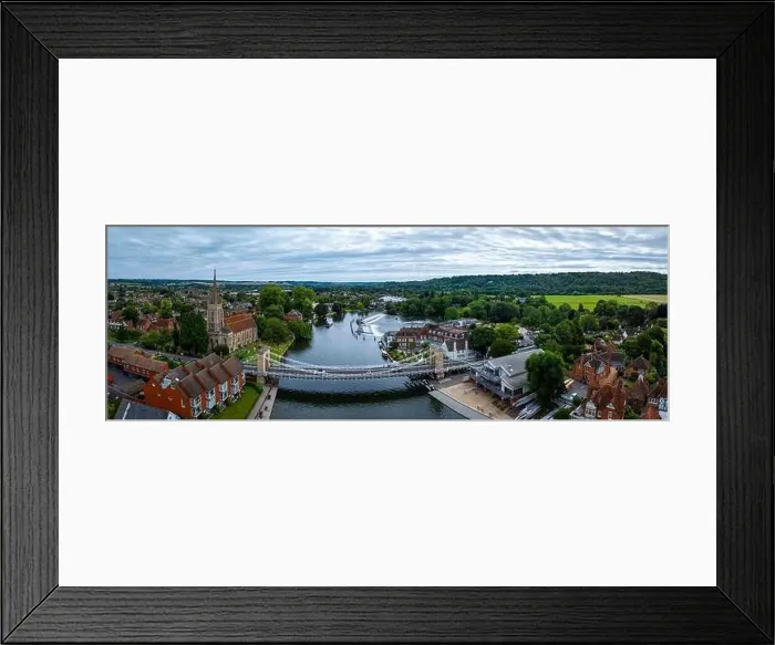 Framed Print : Aerial view of Marlow, a town and civil parish within the Unitary Authority of Buckinghamshire, England, UK Framed Print : Aerial view of Marlow, a town and civil parish within the Unitary Authority of Buckinghamshire, England, UK