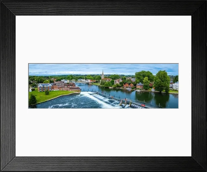Framed Print : Aerial view of Marlow, a town and civil parish within the Unitary Authority of Buckinghamshire, England, UK Framed Print : Aerial view of Marlow, a town and civil parish within the Unitary Authority of Buckinghamshire, England, UK