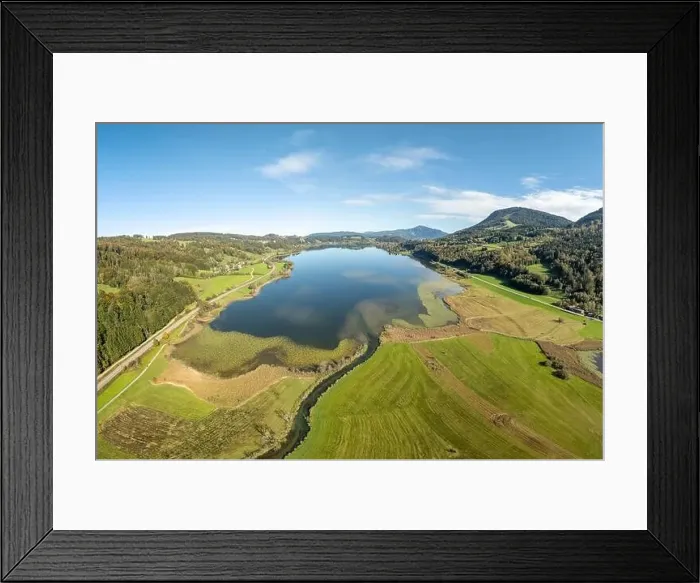 Framed Print : Aerial landscape in the Allgaeu Alps with lake Alpsee next to Immenstadt, Bavaria, Germany Framed Print : Aerial landscape in the Allgaeu Alps with lake Alpsee next to Immenstadt, Bavaria, Germany