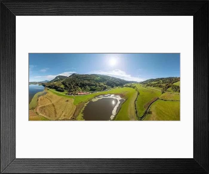 Framed Print : Aerial landscape in the Allgaeu Alps with lake Alpsee next to Immenstadt, Bavaria, Germany Framed Print : Aerial landscape in the Allgaeu Alps with lake Alpsee next to Immenstadt, Bavaria, Germany