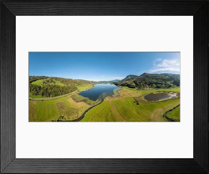 Framed Print : Aerial landscape in the Allgaeu Alps with lake Alpsee next to Immenstadt, Bavaria, Germany Framed Print : Aerial landscape in the Allgaeu Alps with lake Alpsee next to Immenstadt, Bavaria, Germany