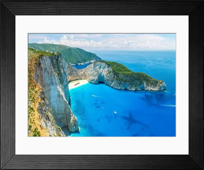 Framed Print : Landscape with Navagio beach, Zakynthos islands, Greece Framed Print : Landscape with Navagio beach, Zakynthos islands, Greece