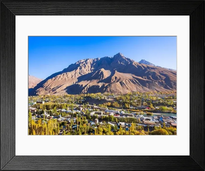 Framed Print : Khorog city aerial panoramic view. Khorog is situated along the Pamir Highway in Gorno-Badakhshan, Tajikistan Framed Print : Khorog city aerial panoramic view. Khorog is situated along the Pamir Highway in Gorno-Badakhshan, Tajikistan