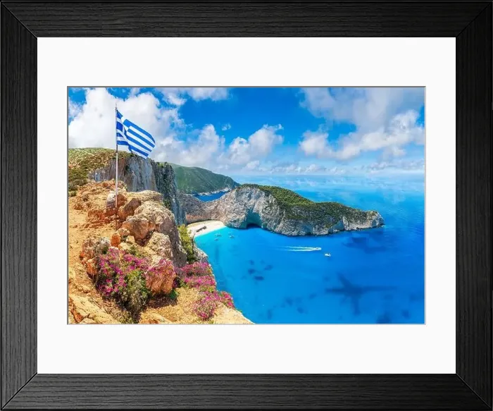 Framed Print : Landscape with Navagio beach, Zakynthos islands, Greece Framed Print : Landscape with Navagio beach, Zakynthos islands, Greece