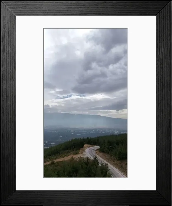 Framed Print : Vertical photo of nature over the hill with single path way on mountain peak Framed Print : Vertical photo of nature over the hill with single path way on mountain peak