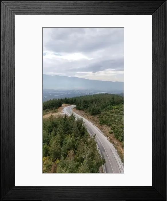 Framed Print : Vertical photo of nature over the hill with single path way on mountain peak Framed Print : Vertical photo of nature over the hill with single path way on mountain peak